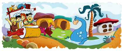 Google Doodle on 50th Aniversary of The Flintstones